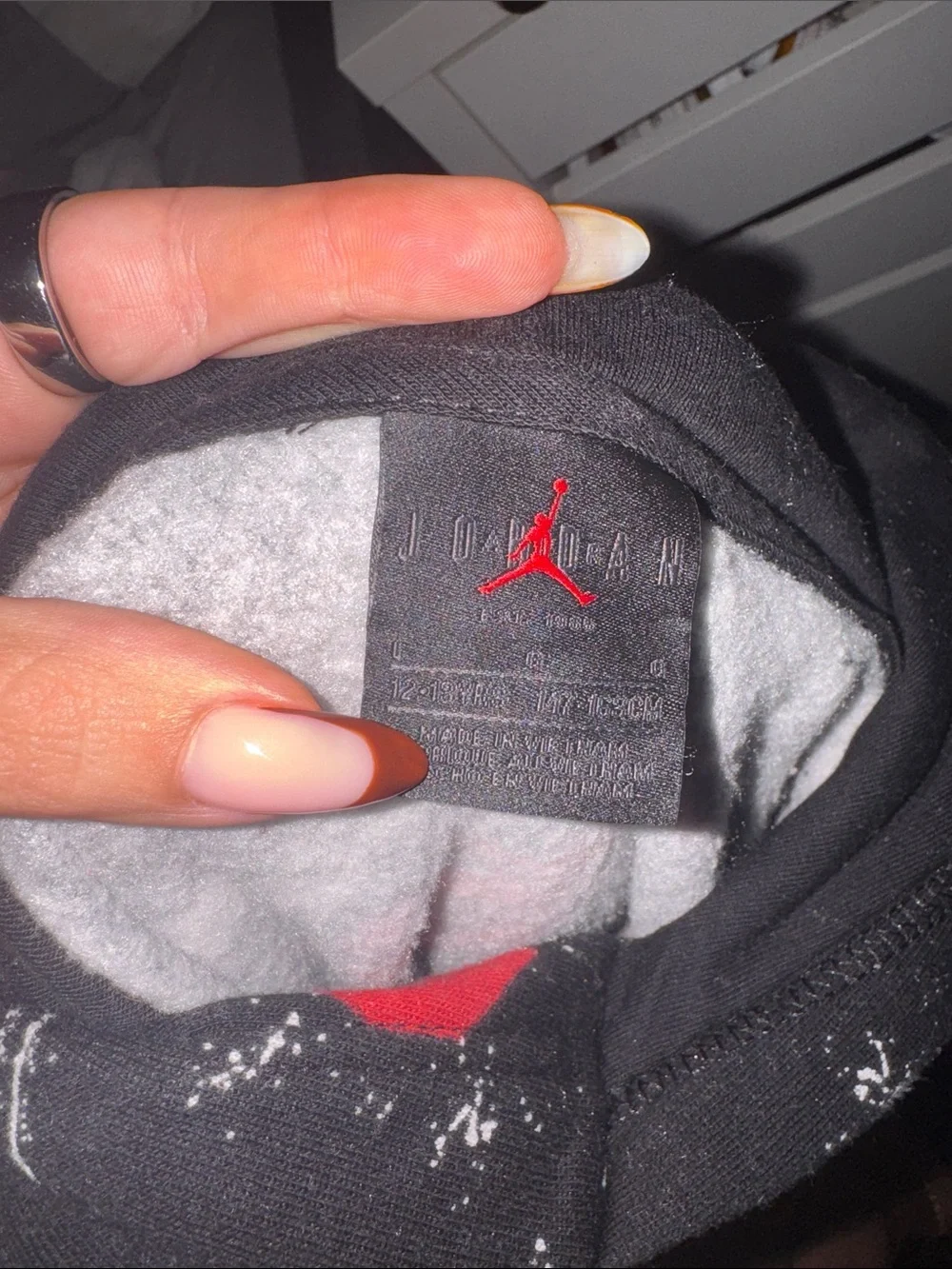 Jordan Black Hoodie with Red & Yellow Graphic Print